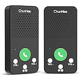 2 Way intercom System for Elderly, Full Duplex Hands Free Talk Wireless Intercom System, Push to Talk | 1000mAh Battery | No WiFi | Cell Needed (2-Pack)