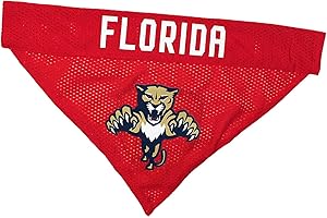 PETS FIRST NHL FLORIDA PANTHERS BANDANA for DOGS & CATS, Small/Medium. - Cute & Stylish Bandana! The Perfect HOCKEY FAN Scarf Bandana, great for Birthdays or any Party!
