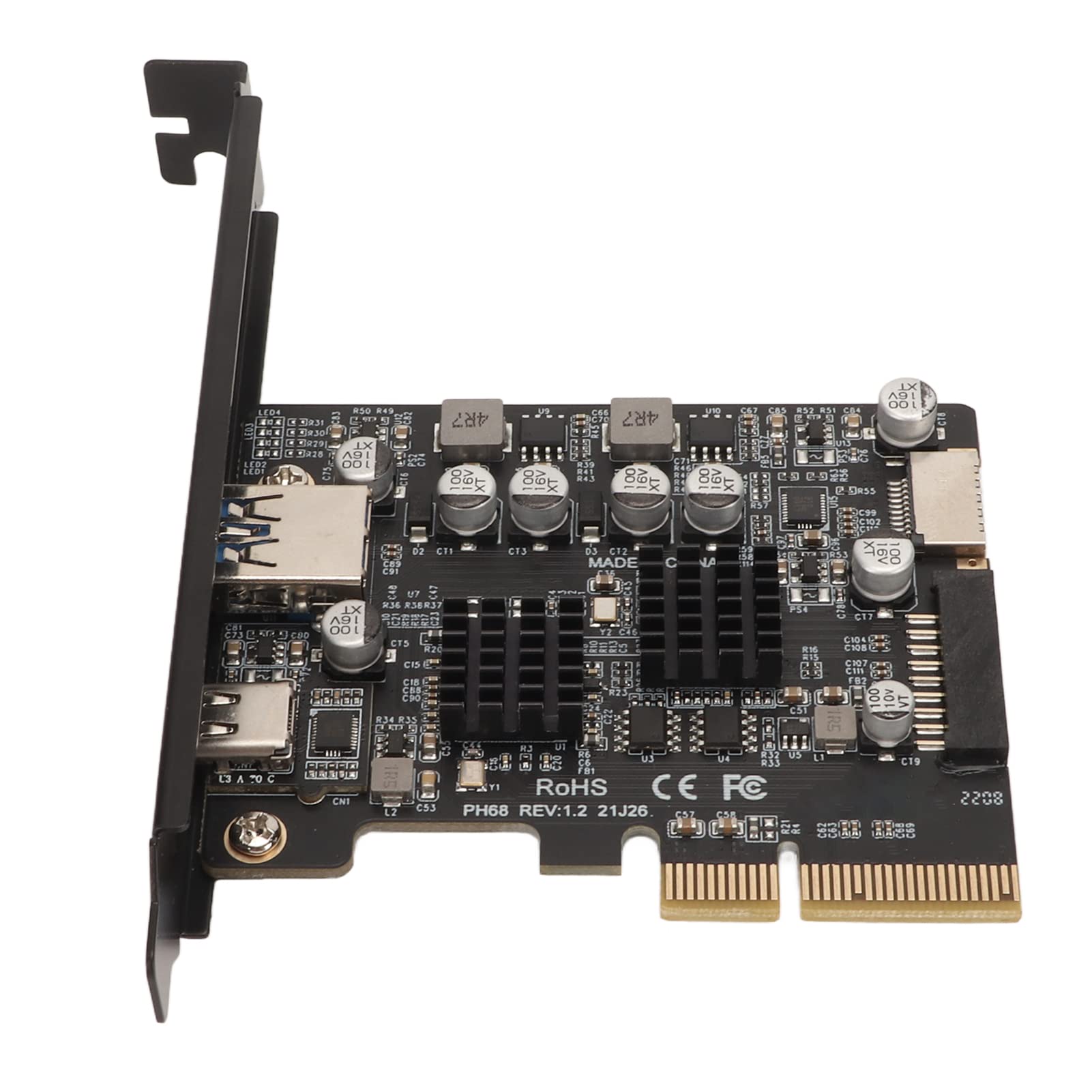 Annadue PCIe USB 3.2 Card, Support USB3.2 GEN2 10Gbps TYPE C Front Type E Expansion Card PCIE USB Adapter for Windows XP/11/10/8/7 LINUX