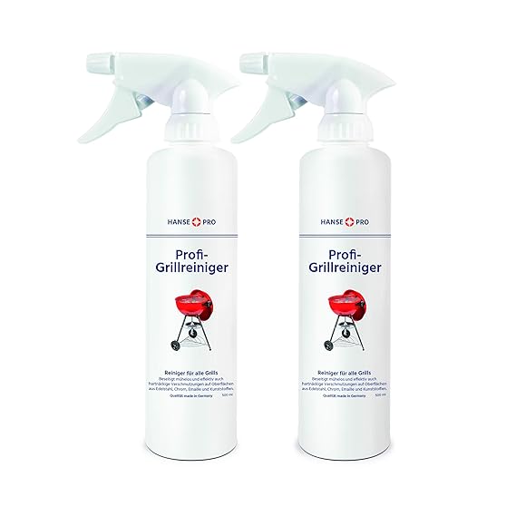 Hansepro Profi-Grillreiniger, 2 x 500 ml I löst hartnäckige Verkrustungen und Rückstände I auch geeignet für Herdplatten, Öfe