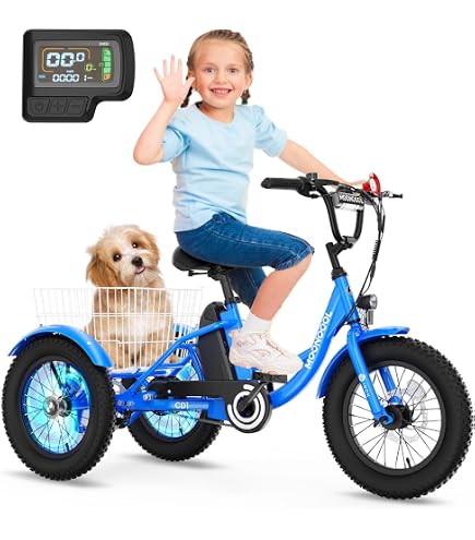 thumbnail image 2 of 29/mo - Finance Geemax Electric Tricycle For Adults, 20\" X 4.0 Fat Tire Electric Trike, Peak 500W 20MPH 36V 13Ah Lithium Battery UL Certified, Premium 80% Assembled Foldable 3 Wheel Electric Bicycle 2 of 13