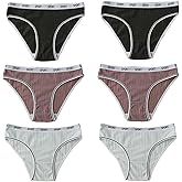 Cinvik Cotton Underwear High Cut Bikini for Women High-Mid Waist Panties Moisture Wicking Brief Multipack