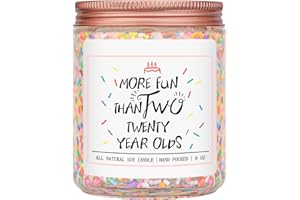 Homsolver 40th Birthday Gifts for Women, Perfect Ideas Birthday Decorations Candle Gift for Mom, Friends, Wife, Sister, Vanilla Cream Scent Handmade Aromatherapy Candles