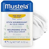 Mustela Baby Nourishing Stick - Lip &amp; Face Moisturizer for Dry Skin - with Natural Avocado, Cold Cream &amp; Beeswax - 0.32 oz. - Packaging may vary