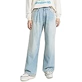 R13 Women's Damon Pleated Wide Leg Jeans