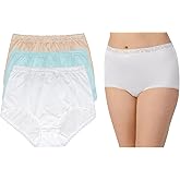 Lorraine Women's Underwear Lace Trim Full Brief Panties 3 Pack Multipack (Regular & Plus Size)
