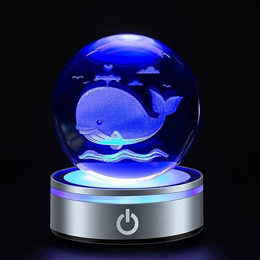 Amazon クリスタルボール クジラ 水晶玉 80mmかわいい 置物 鯨 ナイトライト 癒し グッズ 雰囲気作り Led台座付き 多色変更 インテリア 寝室 飾り おしゃれ クジラ ランプ オブジェ 友達 海好きの方への誕生日プレゼント 彼氏 彼女 ギフト Erwei テーブルランプ 通販