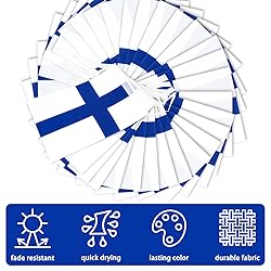 Finland String Flag Pennant Banner, Small Mini