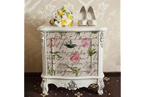 Flortlias Large Decoupage Paper for Furniture, Floral Printed Tissue Paper for Furniture, DIY Crafts Rice Papers, Vintgae Watercolor Floral, Letter 16.54" x19.69"