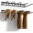 zacurter Boot Rack, Wader Hangers for Boot Storage, Metal Wall Mounted Shoe Rack, 4 Pair Boot Organizer Rack for Tall Boots a