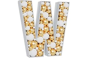 MEYSIMOON 3FT Large Marquee Letters Mosaic Balloon Frame Pre-cut Foam Board Marquee Light Up Letters W for Birthday Party Decorations,Wedding,Baby Shower DIY Party Supplies (Letter W)