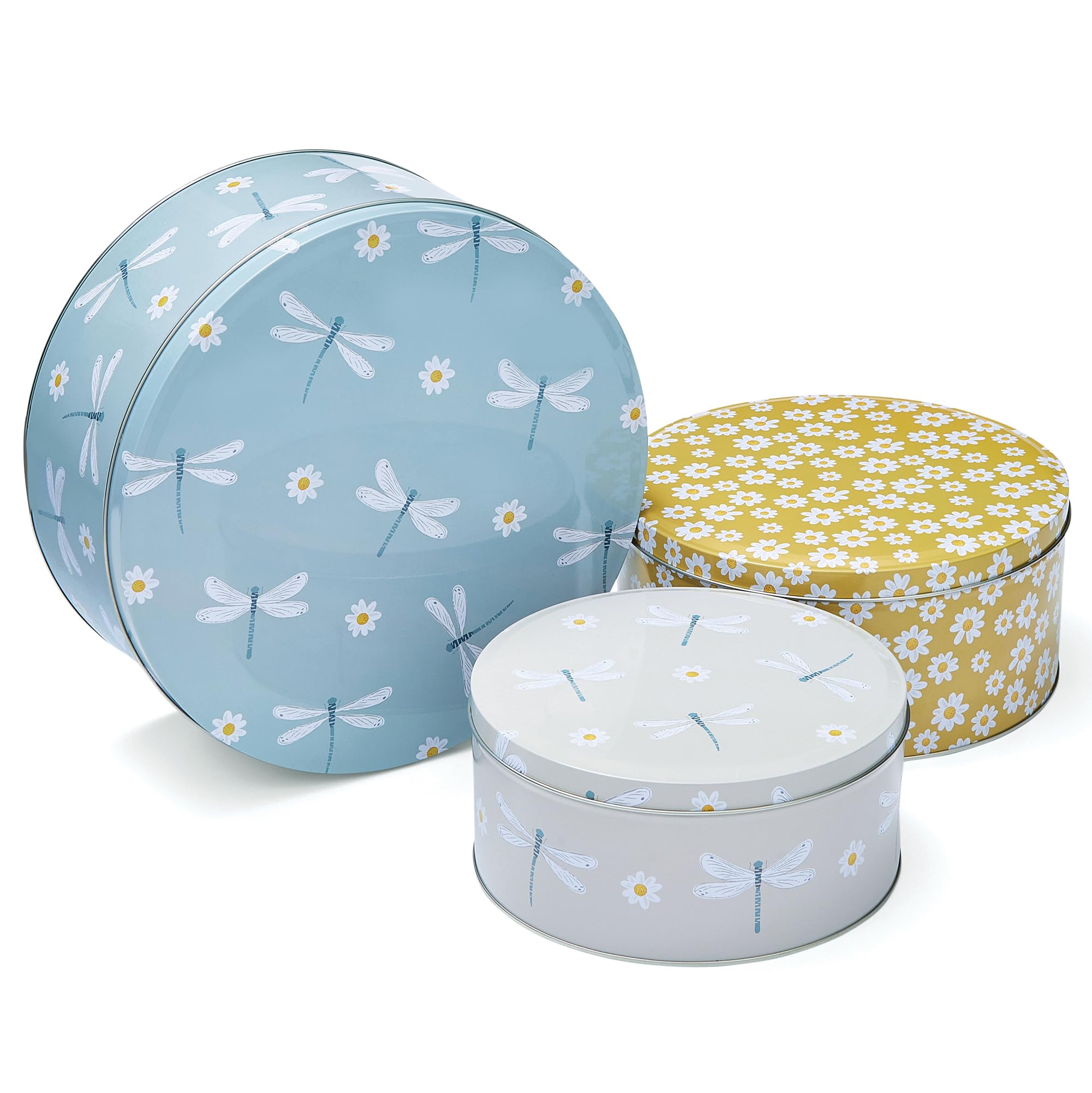 Cooksmart England Set of 3 Cake Storage Tins | British Designed Nesting Cake Tins for Cakes & Biscuits | Cake Tin/Biscuit Tin Available as Square Cake Storage Tin or as Round Cake Storage Tin
