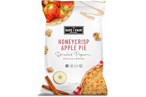 THE SAFE + FAIR FOOD COMPANY Safe + Fair Plant-Based Gourmet Apple Pie Flavored Popcorn - Honeycrisp Apple Pie Drizzled Kettle Corn Popcorn - Non-GMO + Gluten-Free Snacks,5.5oz