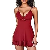 Avidlove Women Lingerie Lace Chemise V Neck Sexy Nightgown Modal Babydoll Sleepwear