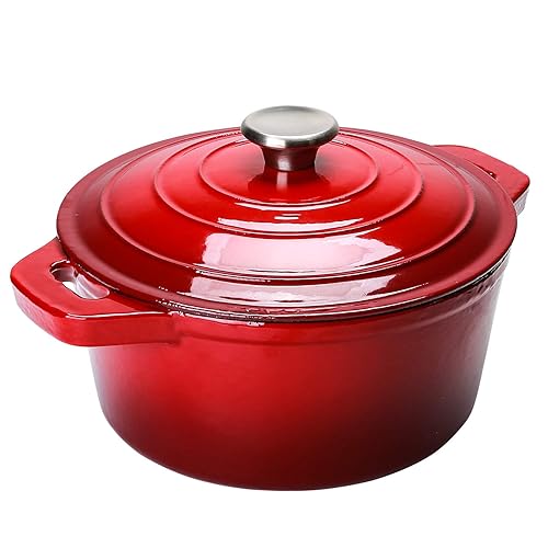 Puricon Quart Enameled Cast Iron Dutch Oven with Lid, QT