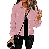 GRAPENT Women's Basic Button Down Long Sleeve Stretchy Jean Trucker Denim Jacket