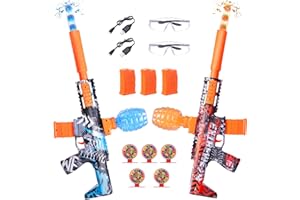 JOYKEY 2 Pack Gel Splatter Blasters, Electric Auto Splatter Ball Toy, 50000+, 600 Hopper, 10 Rs Per Seconds, 3 Rechargeable Batteries, Outdoor Activities Team Game Toy for Age 12+ Year Up