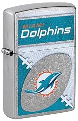Zippo NFL Miami Dolphins Street Chrome Pocket Lighter