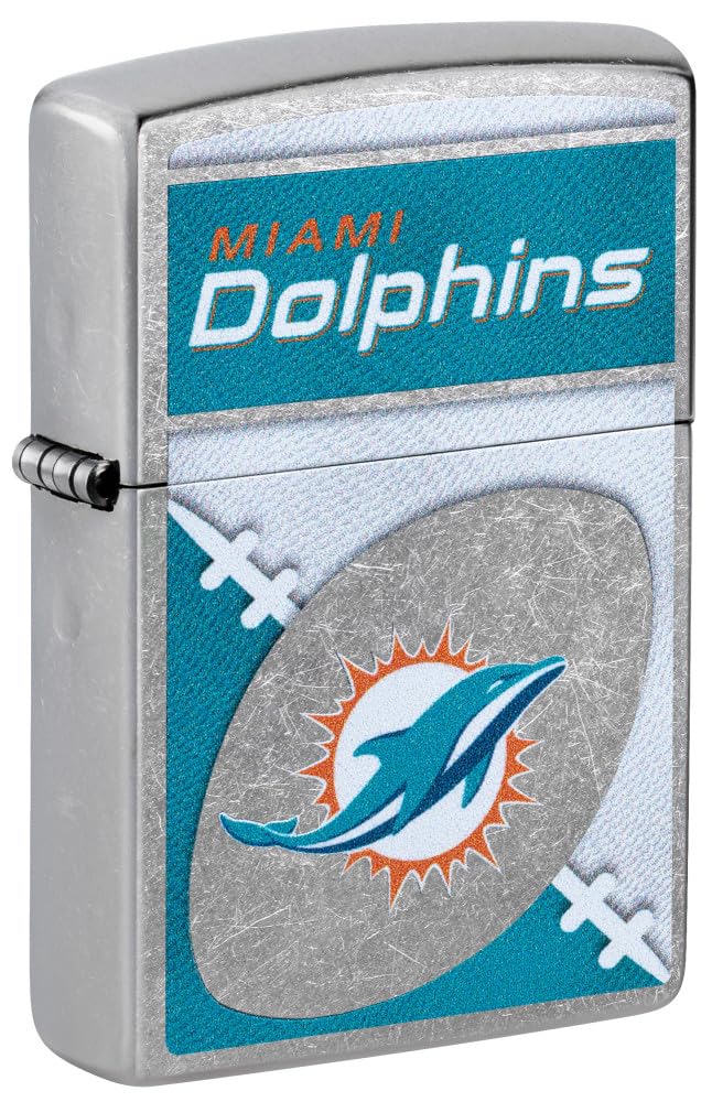 Zippo NFL Miami Dolphins Street Chrome Pocket Lighter