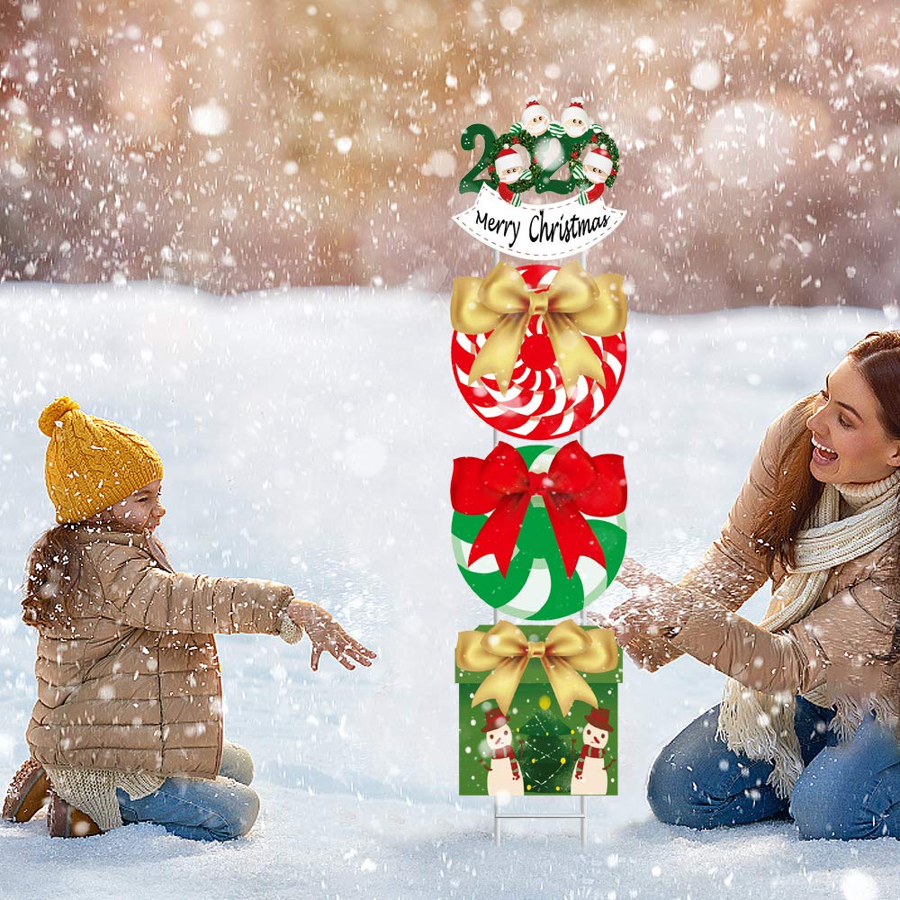 Christmas Ornament Personalized Candy Outdoor Christmas Decorations 47 Inch Xmas Holiday Yard Sign Christmas Outside Decor for Front Back Garden Patio Lawn 04