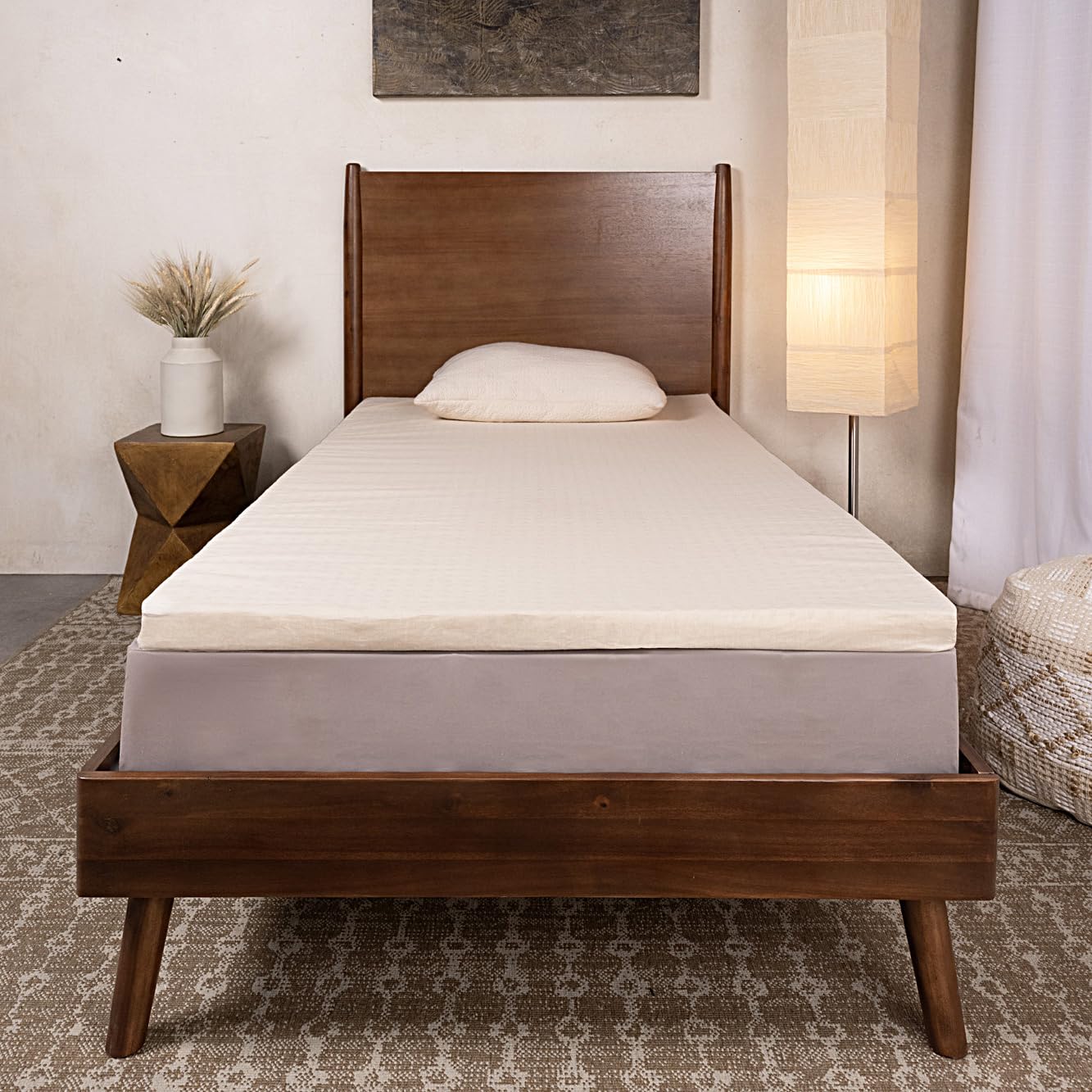 Photo 1 of Foamma Dunlop Organic Latex Mattress Topper - Queen - Medium-Firm Foam Topper Made from 100% Organic Latex Foam - GOLS Certified, Durable, Cooling, and Breathable