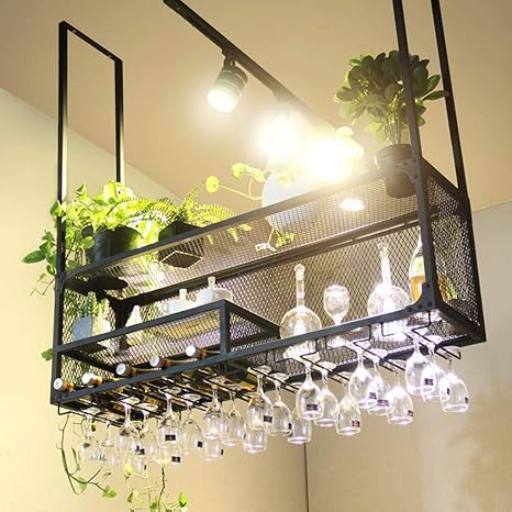 Decoración del hogar Estantes para vino de techo Soporte para bebidas
