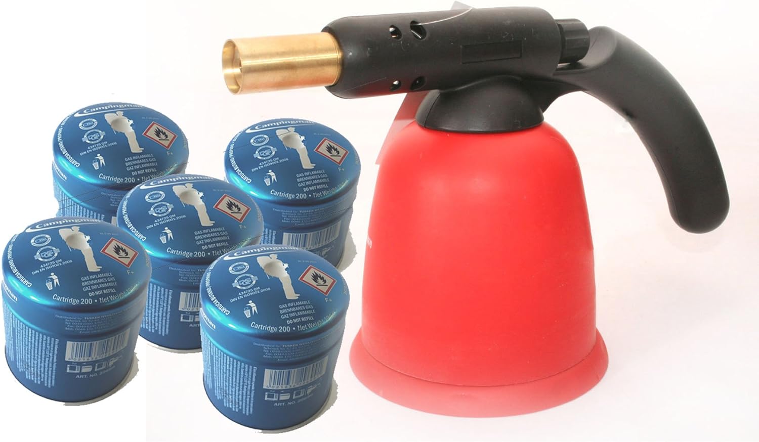 Chef's Blow Torch Torch Bunsen Burner inkl. 5 Gas Cartridge 190 g
