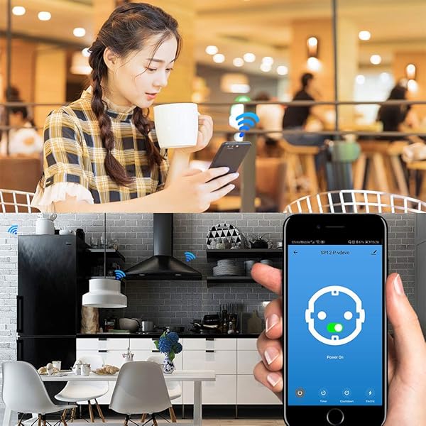 FORNORM Wall Socket Wlan SmartLife remoto Smart Socket Flush Wall con Amazon AlexaGoogle HomeIFTTT CA 100240V 2200W Funcin de configuracin de tiempo Rango de radio interior de 30 m