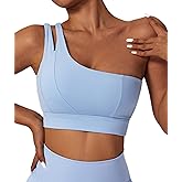 ABOCIW Sports Bras for Women Sexy Cutout Strap One Shoulder Workout Yoga Bra with Removable Cups Medium Support