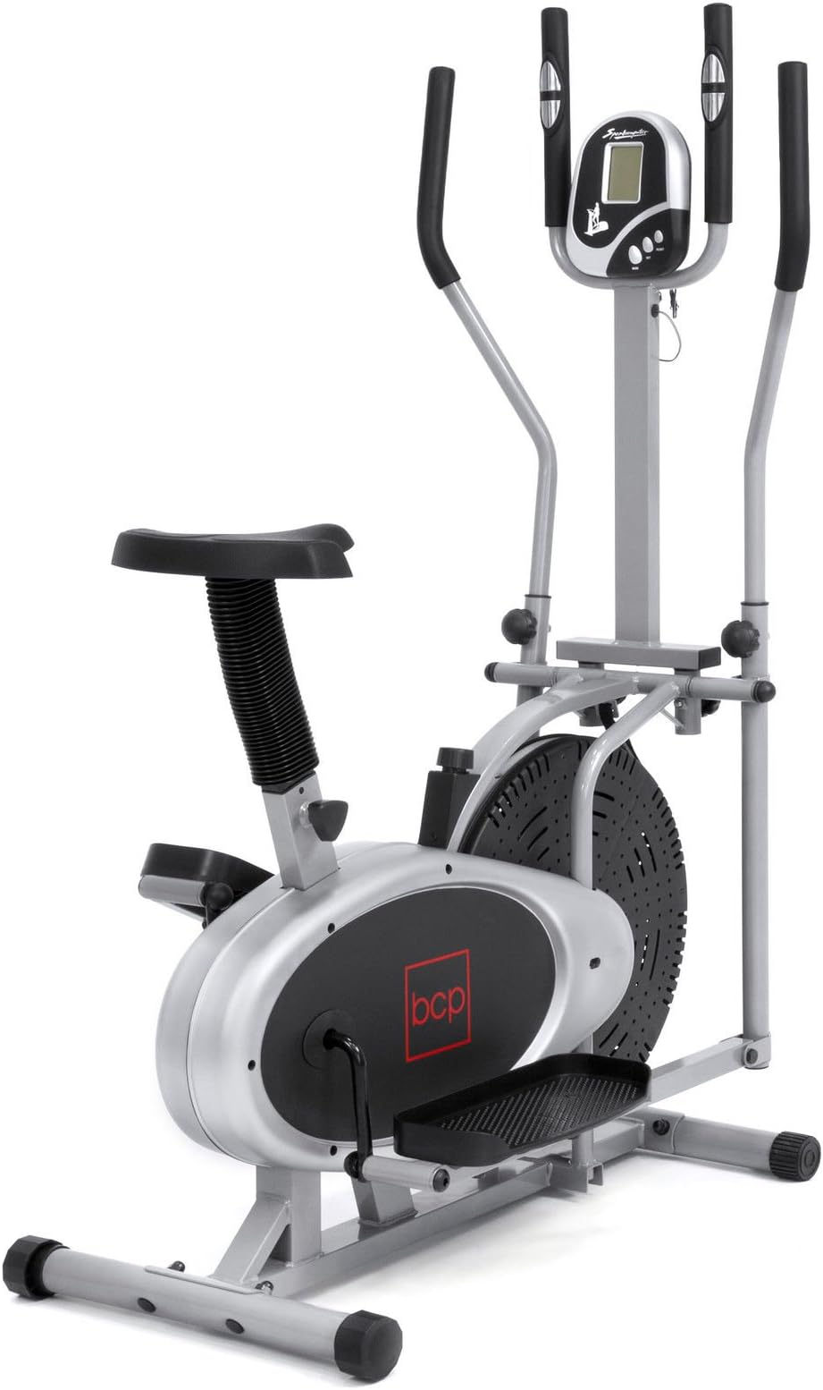 Gray, Elliptical Bike 2 IN 1 Cross Trainer Exercise Fitness Machine Upgraded Model Steel