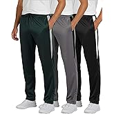 Real Essentials 3 Pack: Men’s Sweatpants – Athletic Track Pants with Pockets | Workout, Running & Lounge (Big and Tall)