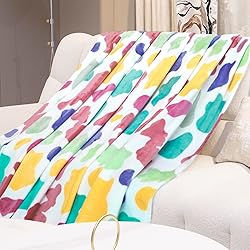 GEULAY Queen Size Blanket Girls Rainbow Blanket