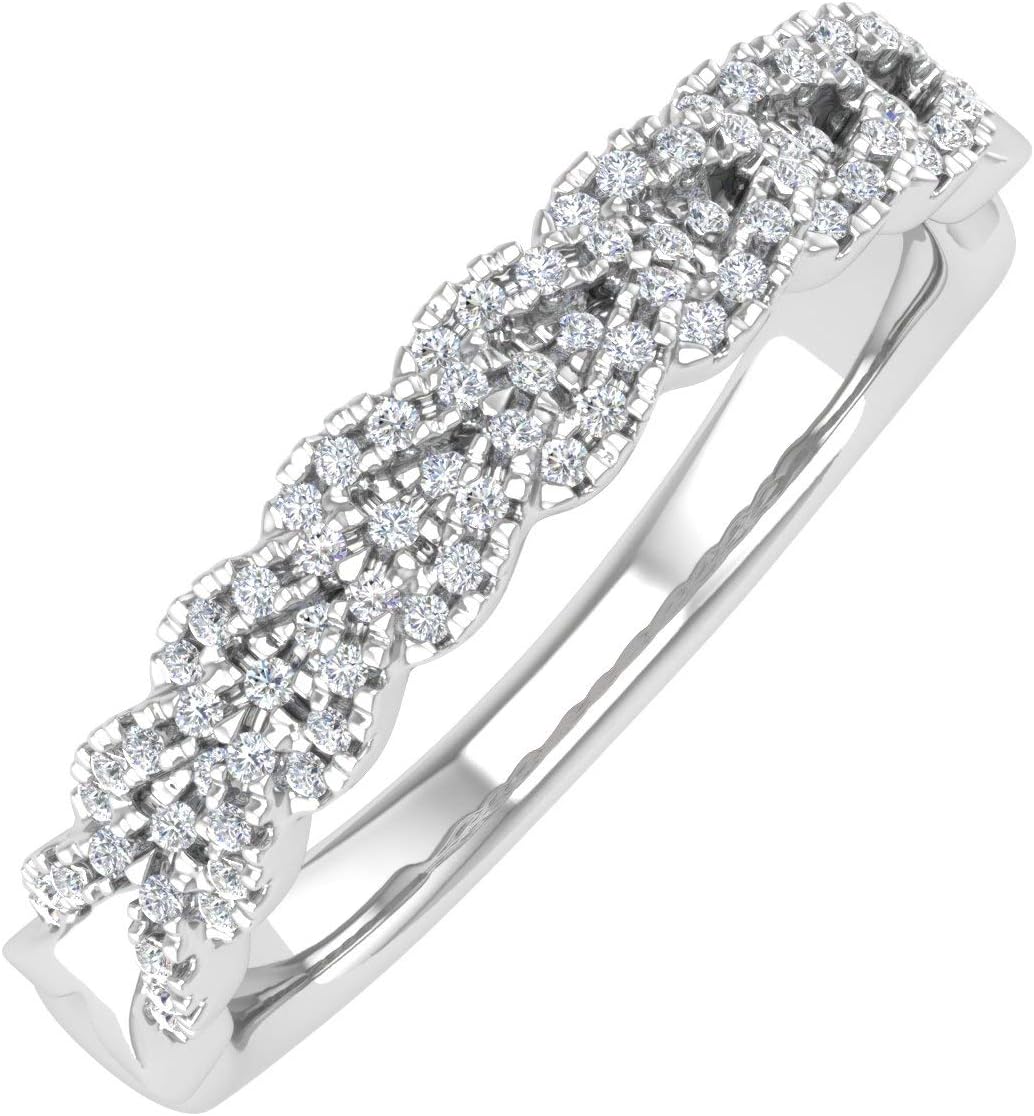 1/5 Carat Diamond Braided Band Ring in 10K Gold
