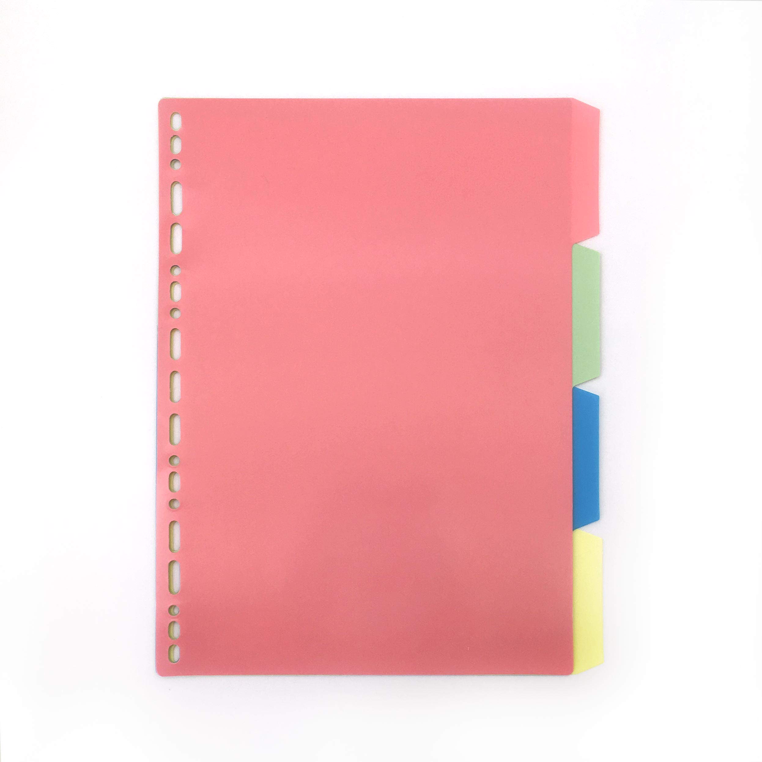 Zelten Refills/Loose Leaves for B5 Cover Ring Binder/Personal Organiser/Planner(B5 26 Holes, PVC Divider Colored)