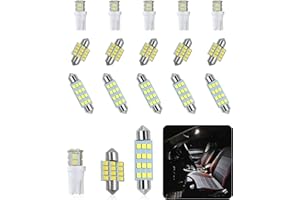 SUJADE 18PCS Car Led Bulb,Car Led Combination Set,T10 31mm 41mm Interior Lights Car Bulb Kit Set (white)