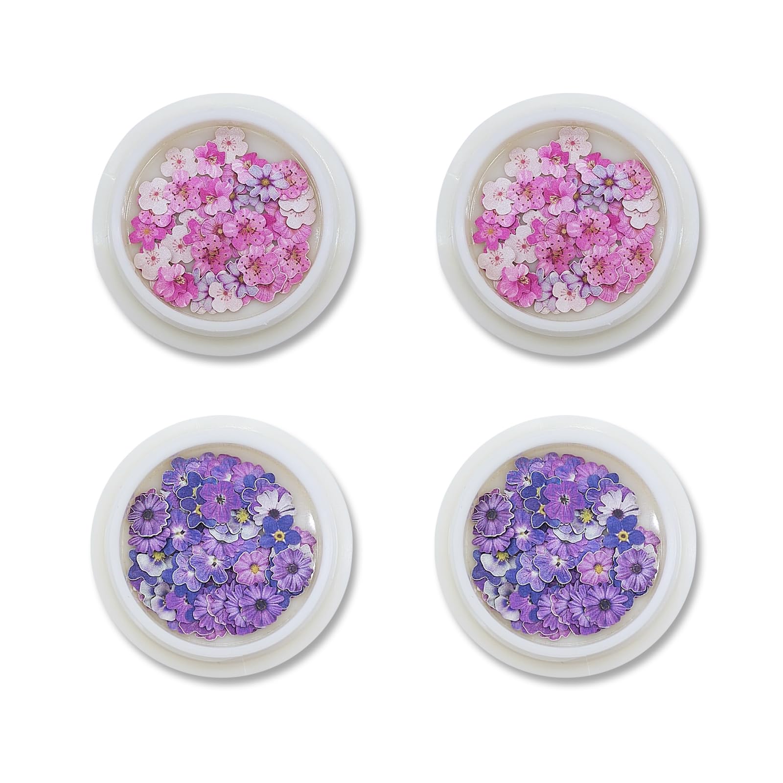 MultiValue 200 Pcs Epoxy Resin Accessories - Flowers, Fillers for DIY Crafts & Jewelry Making (Pink + Purple)