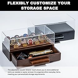 Wooden Challenge Coin Display Case with Clear Cover
