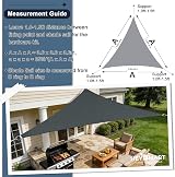 HEYOMART Sun Shade Sail 3.6m Triangle Waterproof UV 98% Grey with Rope view 3