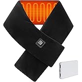 Cordless Heated Scarf, Neck Heating Pad for Pain Relief, Rechargeable Neck Warmer with 3 Heat Levels, Portable Electric Scarf for Stiff Neck with 5000mAh Power Bank（Black）