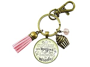 Cupcake Keychain Muffins That Believed In Miracles Baker Life Fun Quote Jewelry Retro Inspired Cake Charm For Women