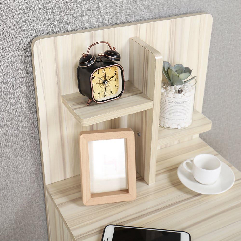 SogesPower Nightstand Bedside Table Wood End Table Coffee Table with Drawers and Shelves Bed Table Small Night Stand, White Maple, JZS-CT2-2-MP-N: Kitchen & Dining