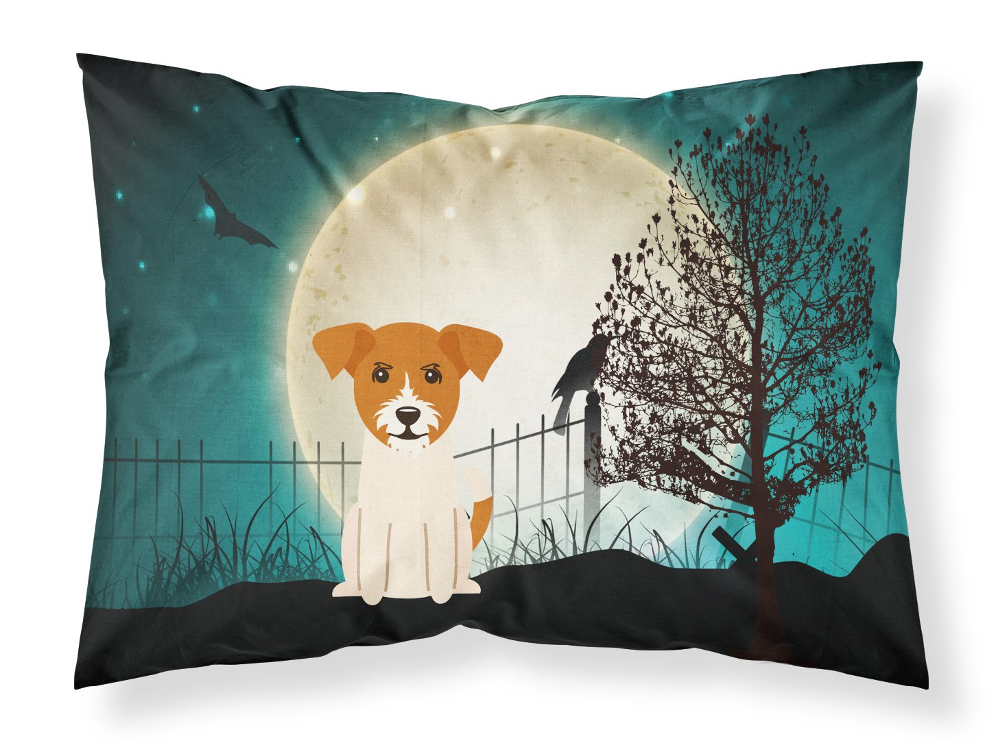 Caroline's Treasures Halloween Scary Jack Russell Terrier Fabric Standard Pillowcase BB2298PILLOWCASE, Multicolor