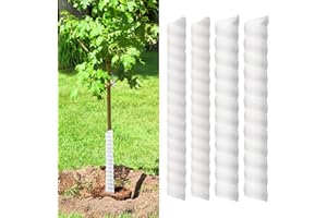 AUKNEY 4/6/8 Pcs Tree Trunk Protector-2 Size Plastic Spiral Tree Guard Tree Trunk Protector Wrap Tree Bark Protector Tube Tree Wraps to Protect Bark Tree Saplings from Deer Cats Rodents Rabbit Mowers (White)