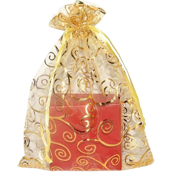 Ankirol 100pcs Organza Drawstring Bags - 4x6 Inch Wedding Favor Gift Pouches