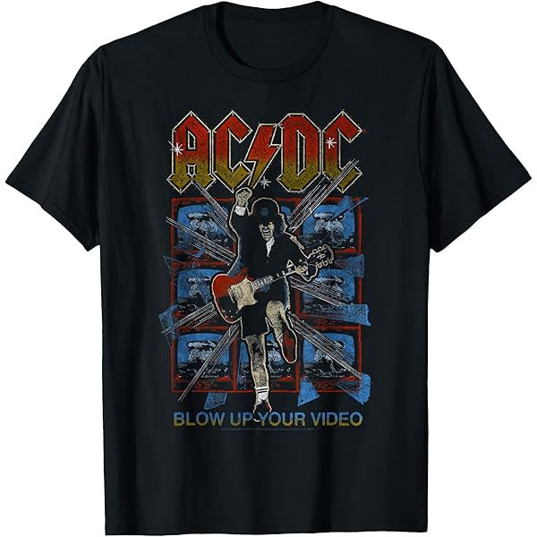 AC/DC T-shirt Unisex – Let There Be Rock – Colore Nero, Logo Rosso Distressing – Maglia Ufficiale Da Concerto