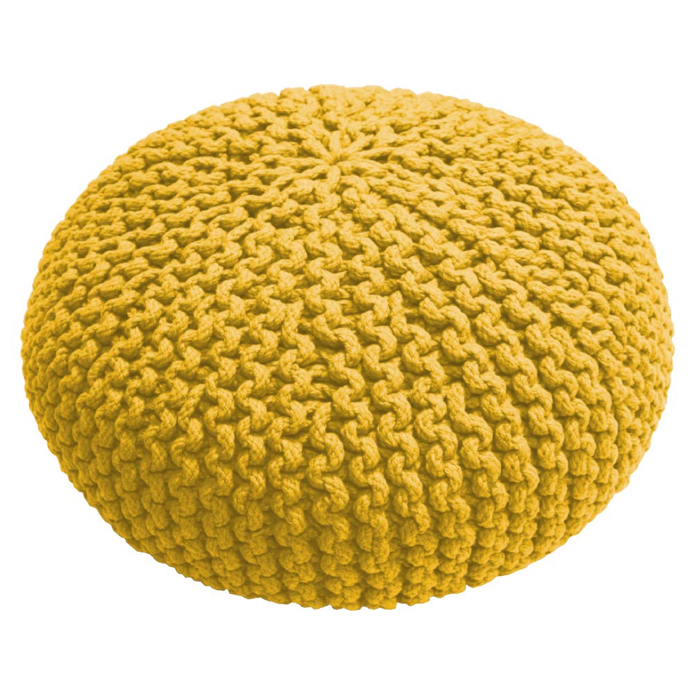 Croci Twist Yellow Braided Pouf For Dogs, Size 46 cm
