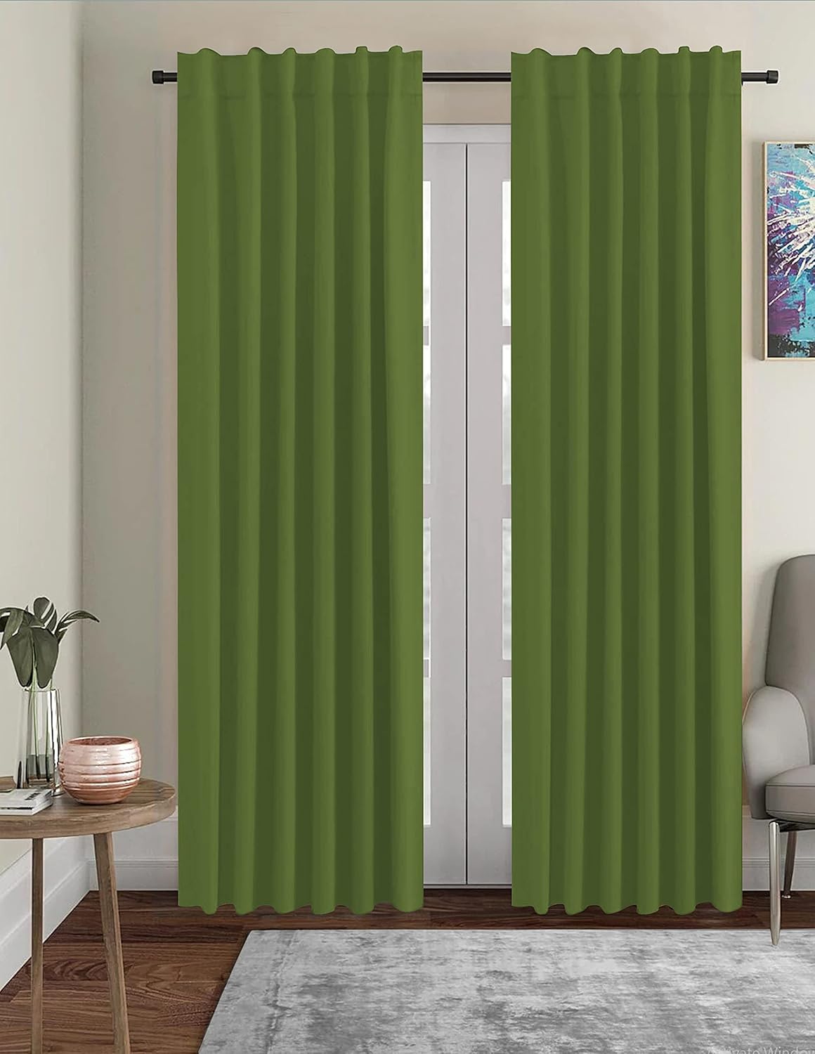 Buy HOMECLUE Curtain Thick Cotton Fabric I Tab Top Curtain, Room