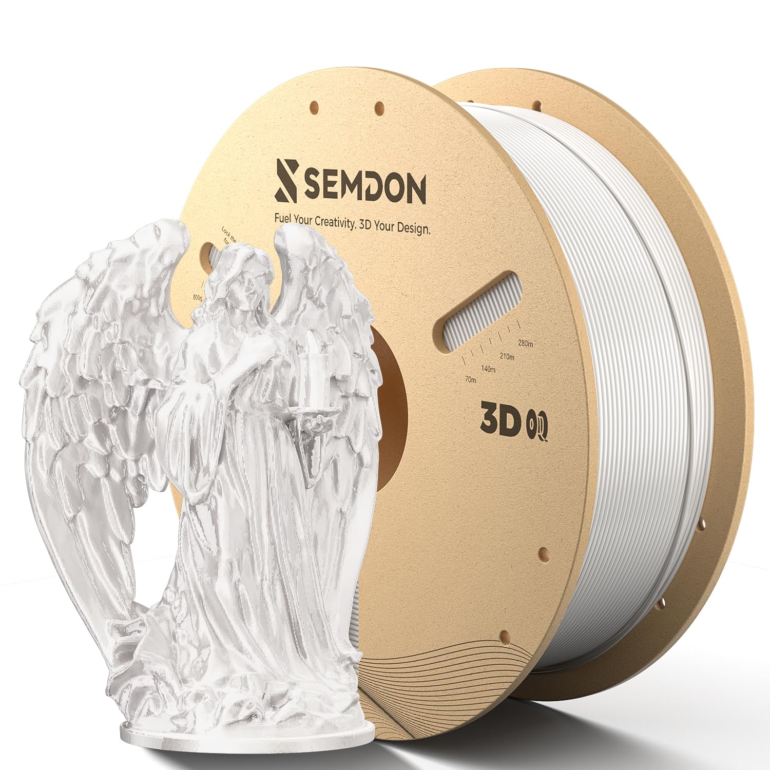 Photo 1 of **USED**3D Printer Filament, Silk White PLA 1.75mm 1kg Spool - High Gloss Silk Finish, ±0.02mm Precision, Fits All FDM Printers