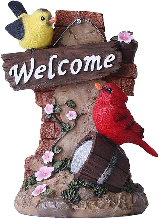 Amazon.com : TERESA'S COLLECTIONS Bird Welcome Sign Garden Statue with