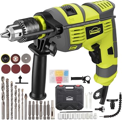 DEWINNER Hammer Drill 710W Electric Corded 13mm Chuck 0-3300RPM Variable Speed